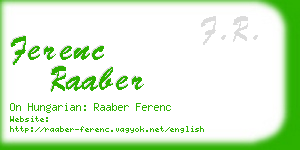 ferenc raaber business card